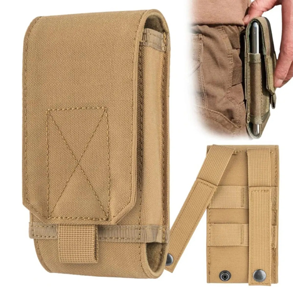 Edc Concealed Carry Belt - Kantong Laser Molle Taktis untuk Ponsel,