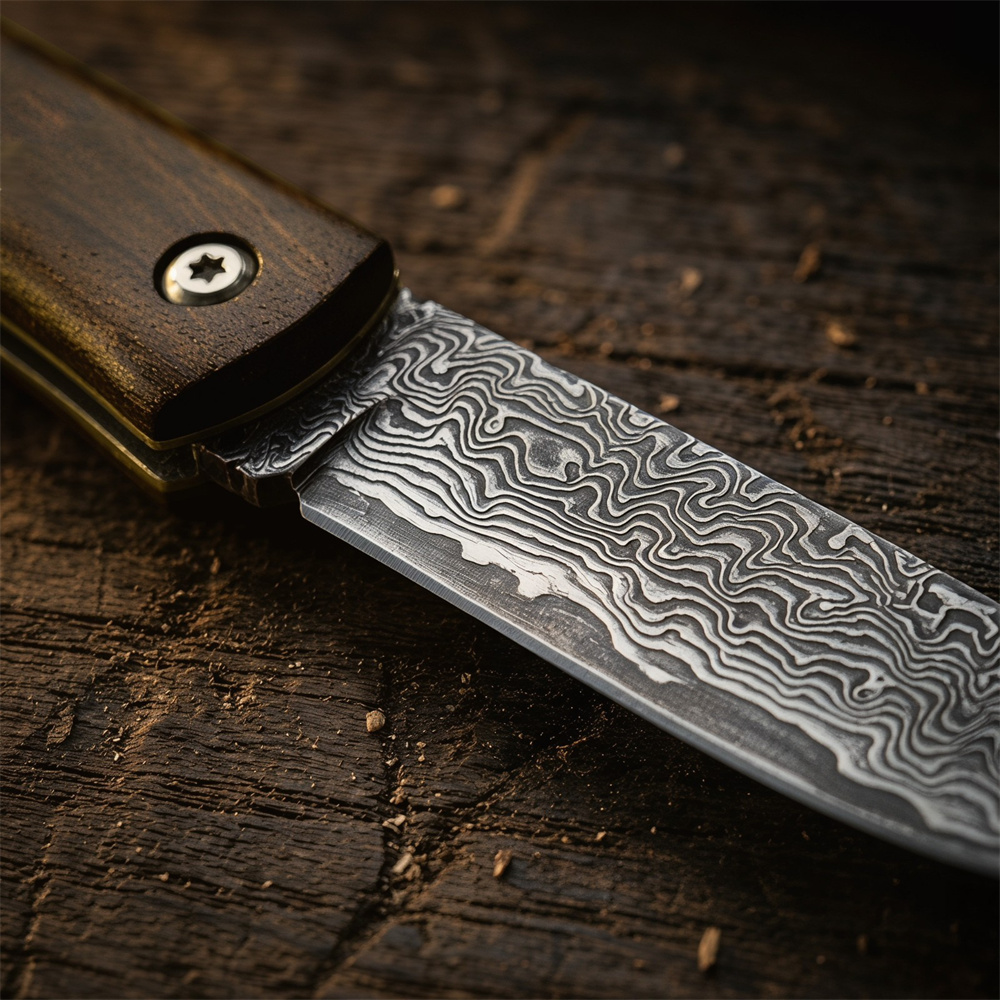 Pisau Lipat Damascus Survival  - Edc Pocket Carry Fixed Blade ulasan dan harga